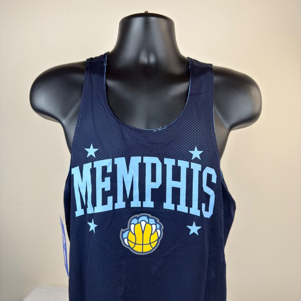 NBA Memphis Grizzlies Reversible Mesh Tank Top‎ Ultra Game Blue Navy Mens Small - Picture 10 of 12
